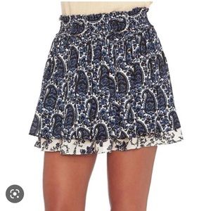 Derek Lam x Intermix Blue Paisley Mini Skirt
